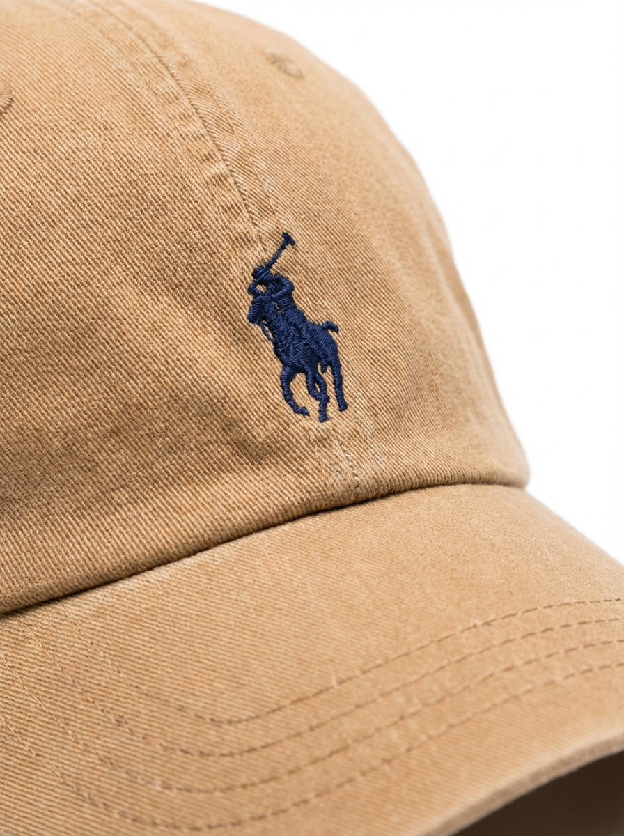 RL Classic Cap - Khaki Kleines Pony Marineblau