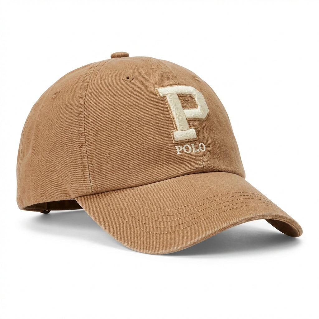 RL Cap P Letter - Khaki