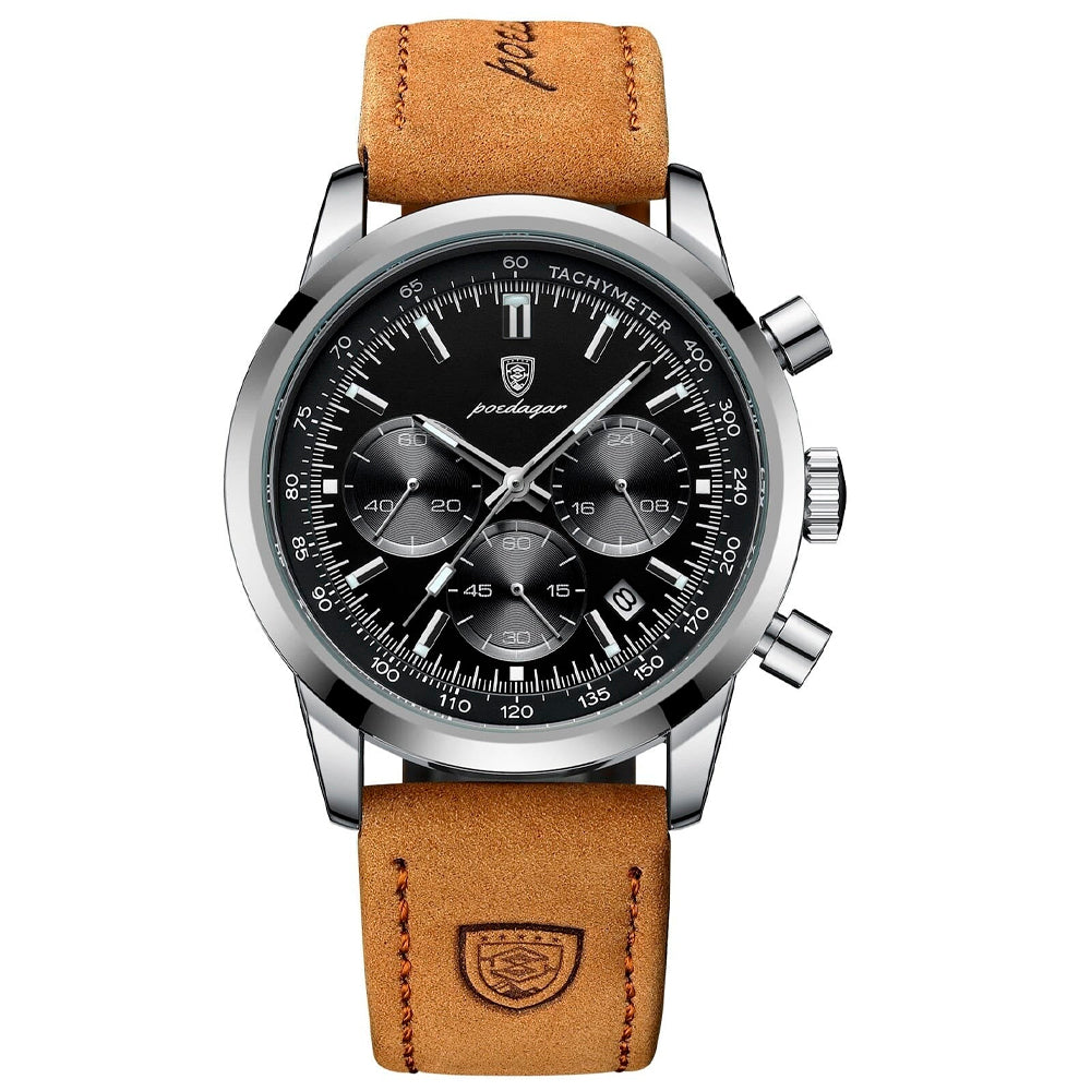 Herrenarmbanduhr mit Lederarmband Vizzani