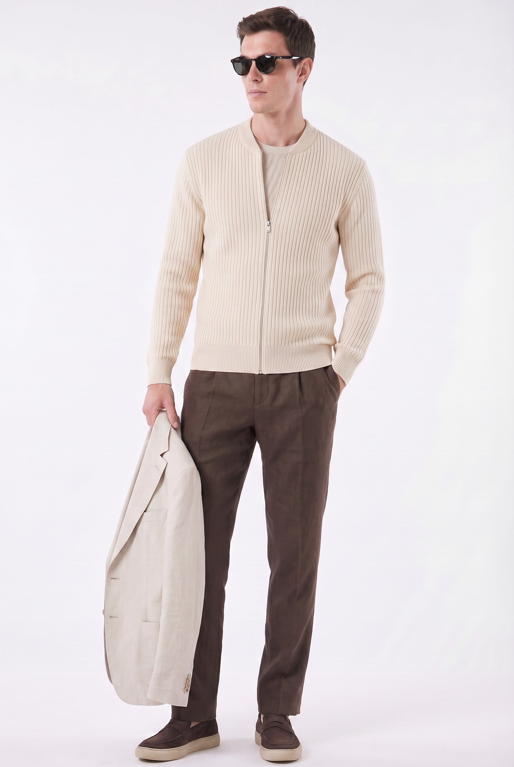 Herren Casual Pullover mit Reißverschluss
