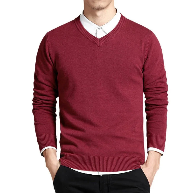 Herren Casual V-Ausschnitt Pullover aus Strick