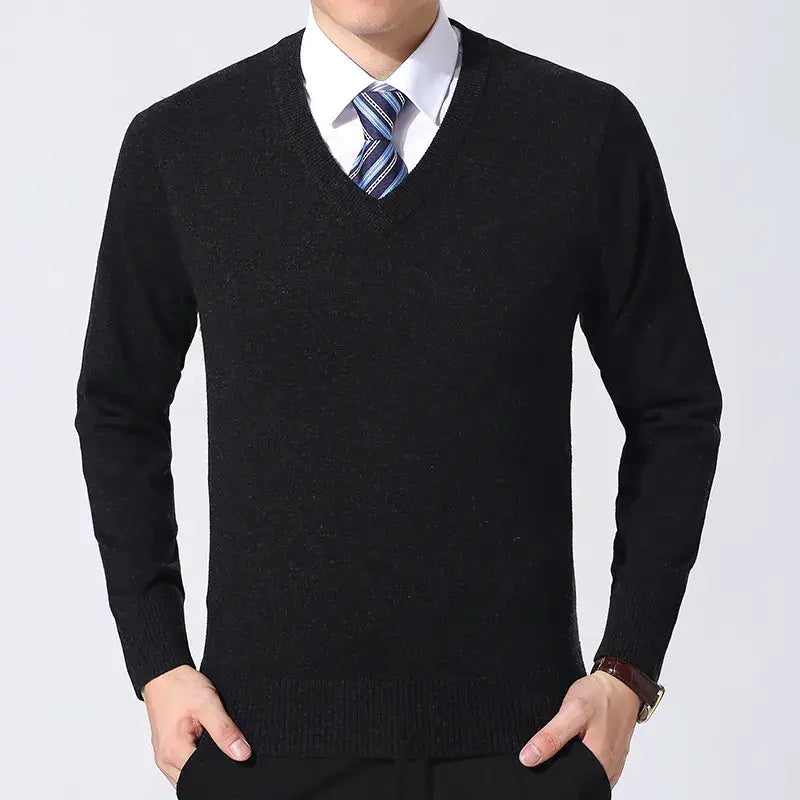 Herren-Sweater Semi-Slim mit V-Ausschnitt