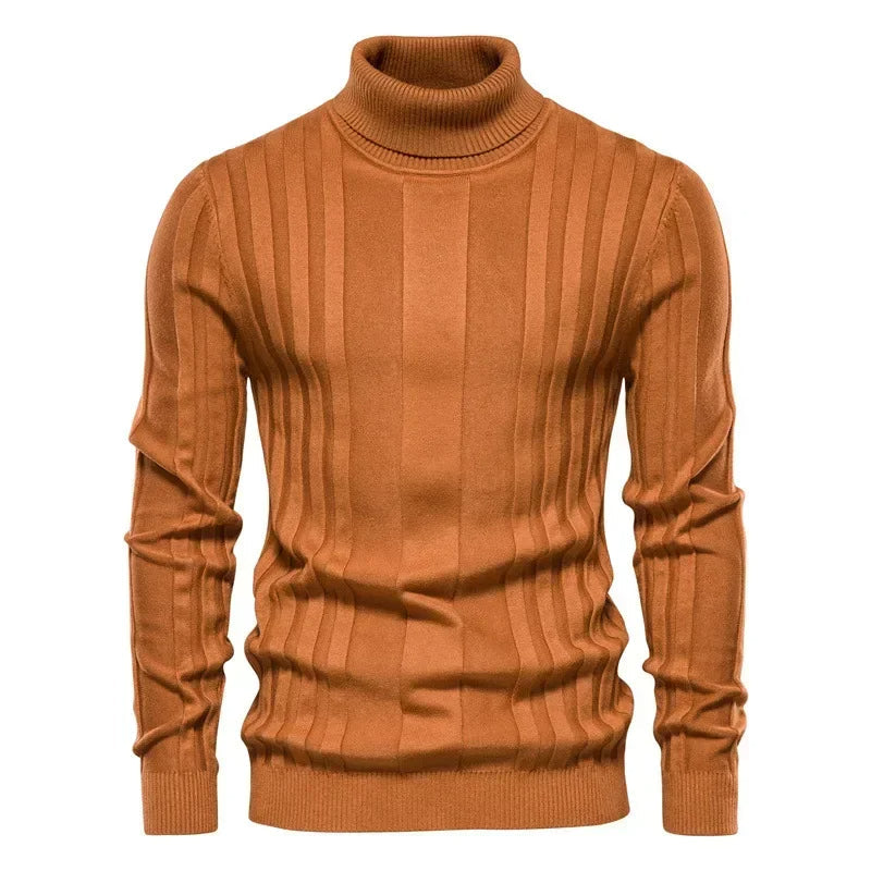Hochkragen Pullover für Herren mit strukturiertem Schnitt