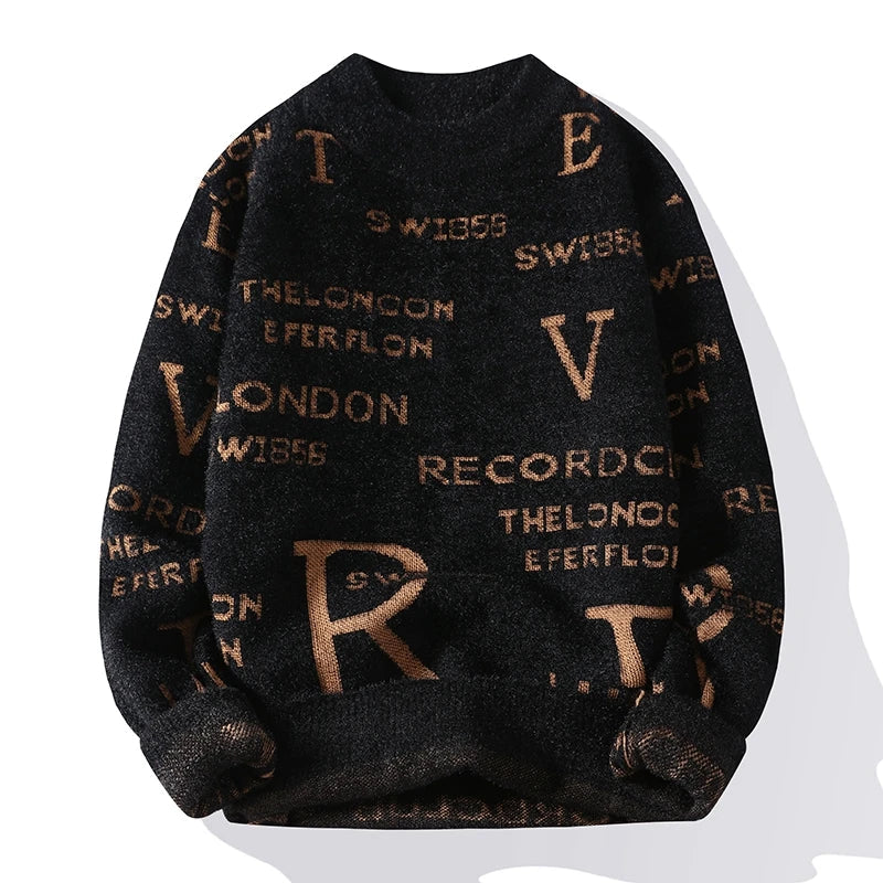 Oversized Herrenpullover mit Mock Neck