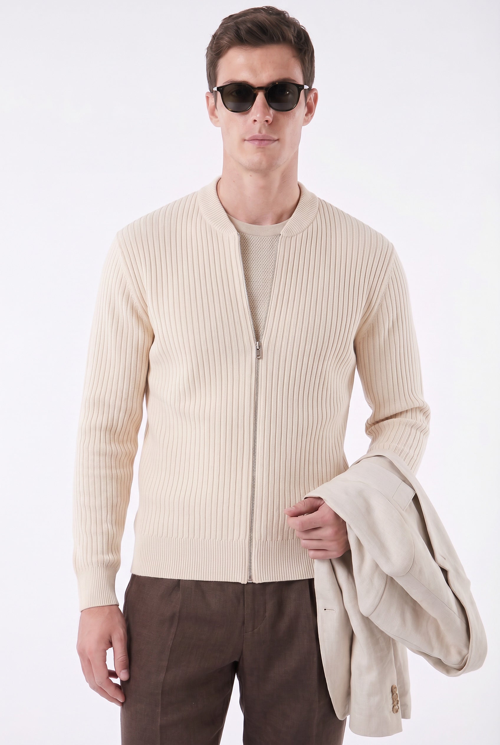 Herren Casual Pullover mit Reißverschluss