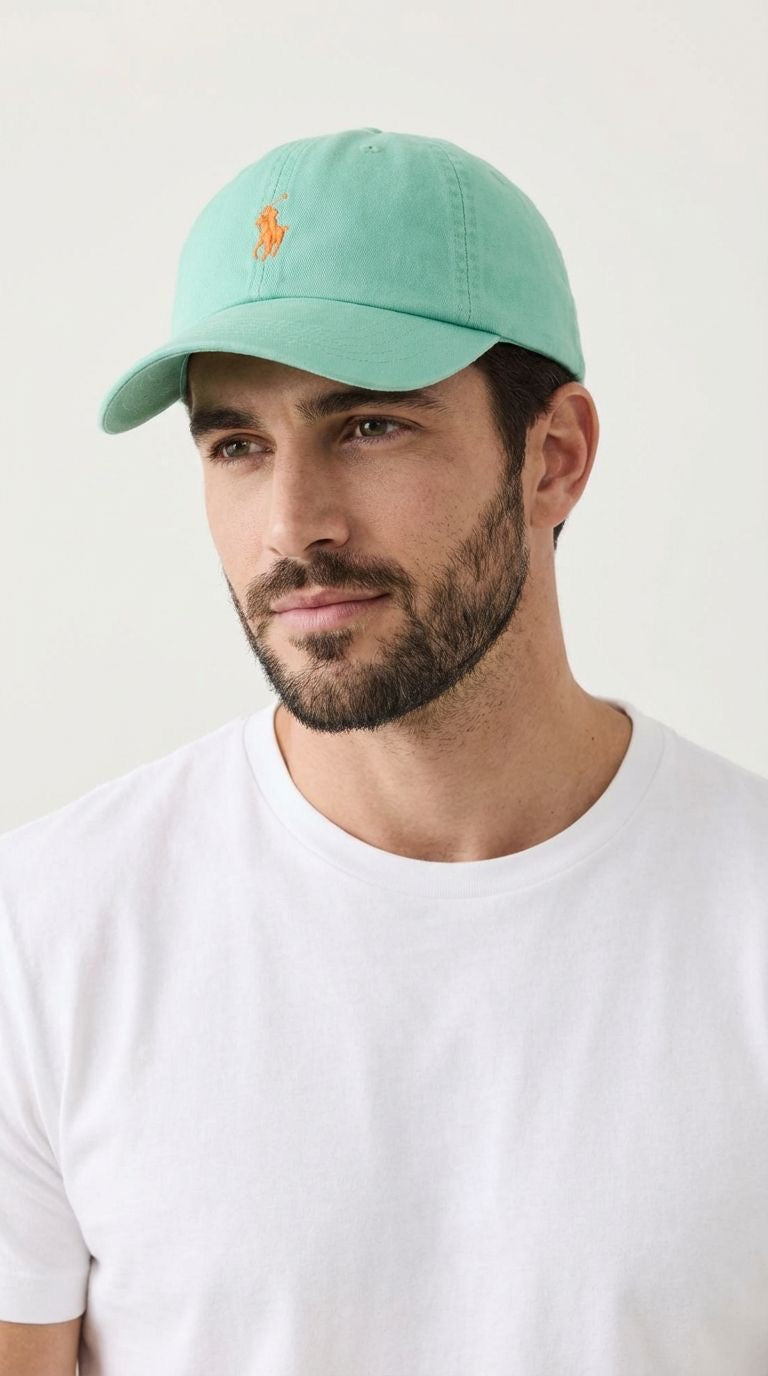 RL Classic Cap - Wassergrün Kleines Pony Orange