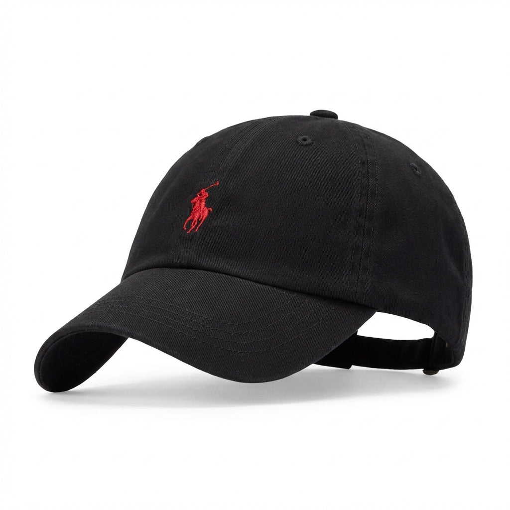 RL Classic Cap - Schwarz Kleines Pony Rot