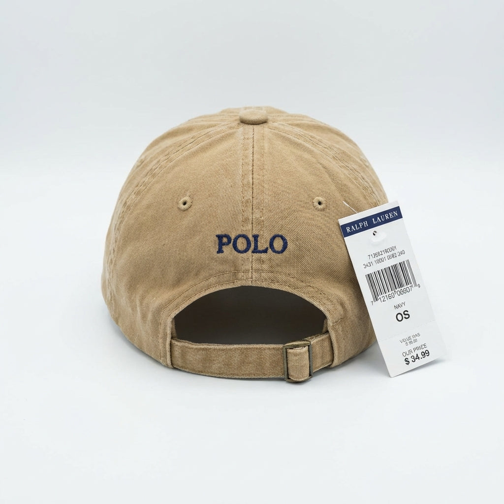 RL Classic Cap - Khaki Kleines Pony Marineblau