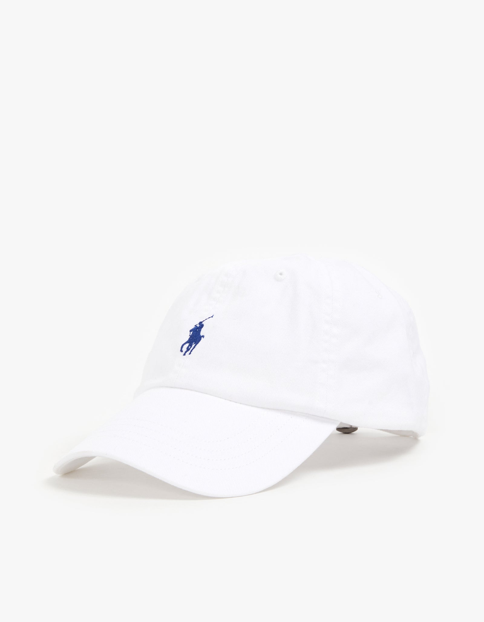 Baumwoll Chino Ball Cap - Weiß/Marlin Blau