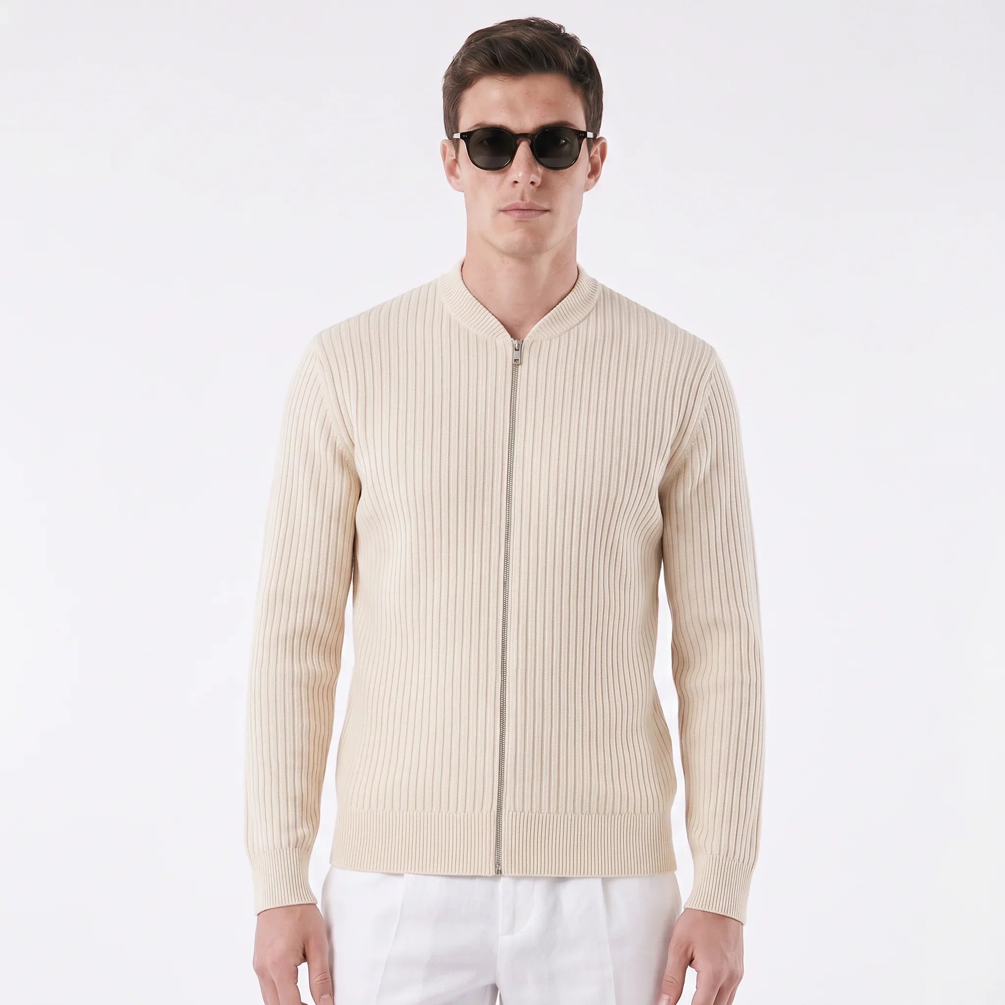 Herren Casual Pullover mit Reißverschluss