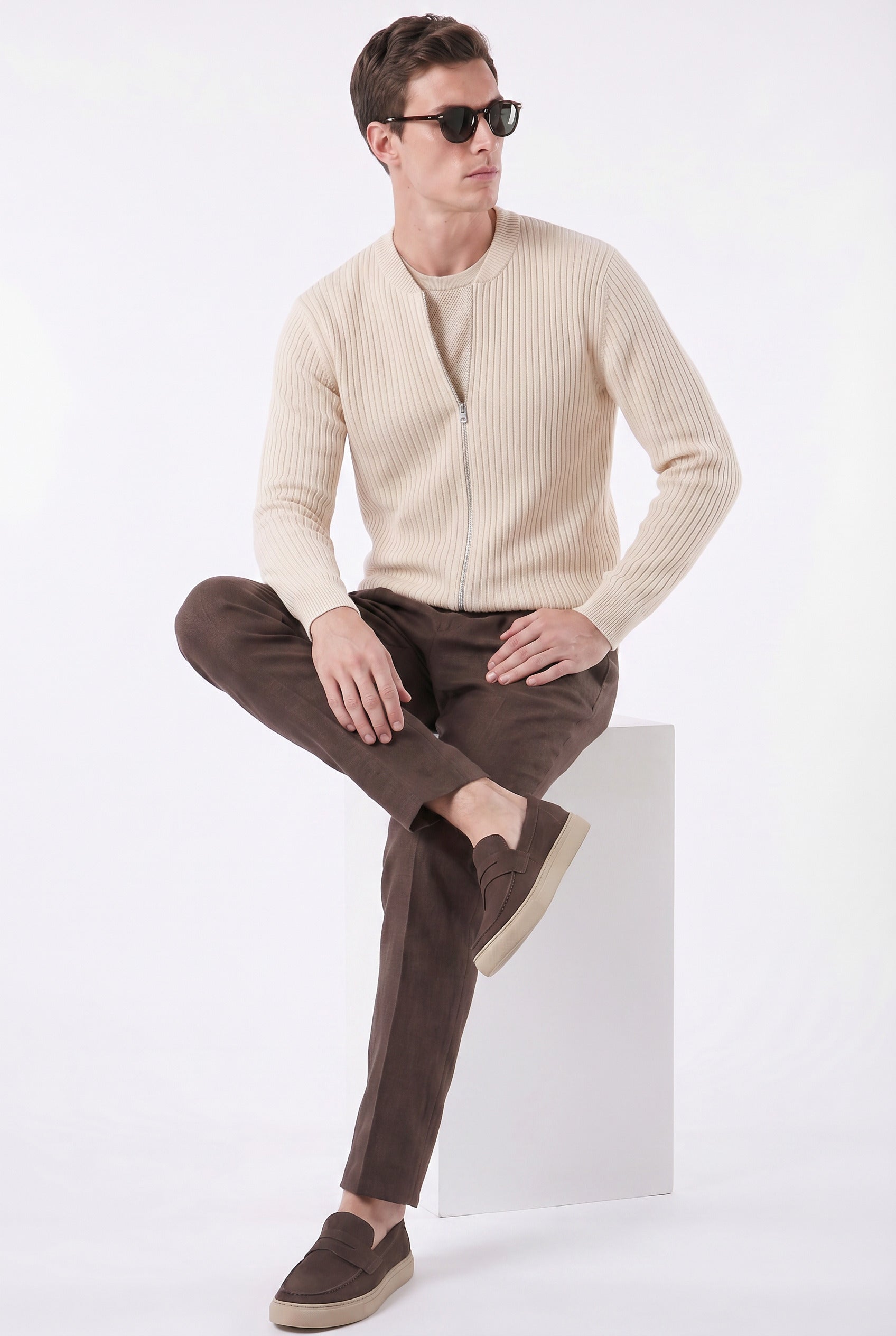 Herren Casual Pullover mit Reißverschluss