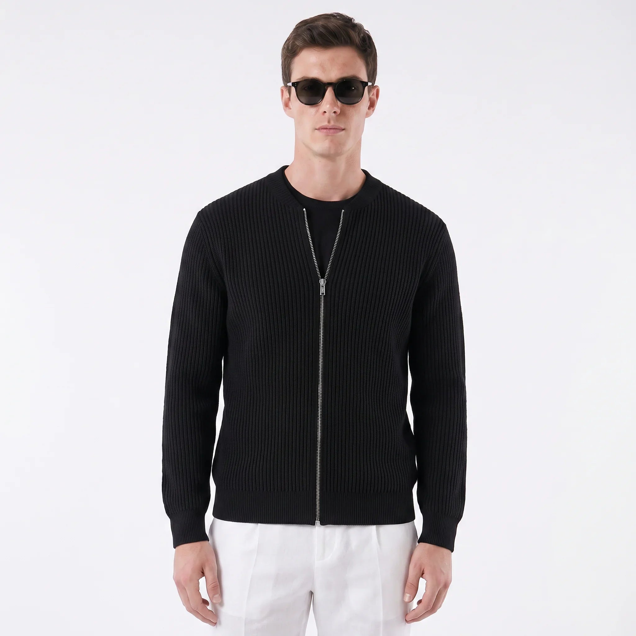Herren Casual Pullover mit Reißverschluss