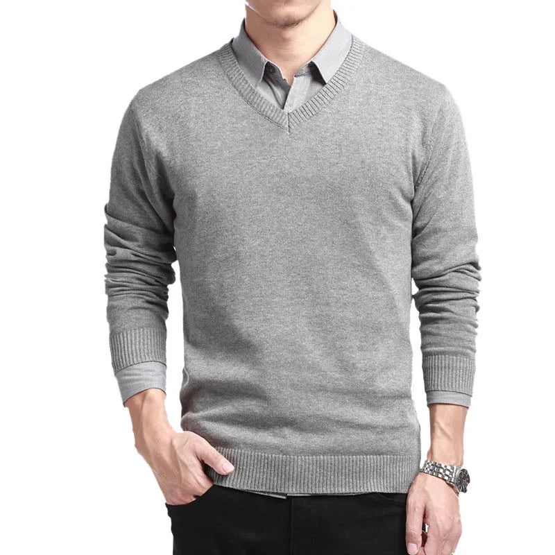 Herren Casual V-Ausschnitt Pullover aus Strick