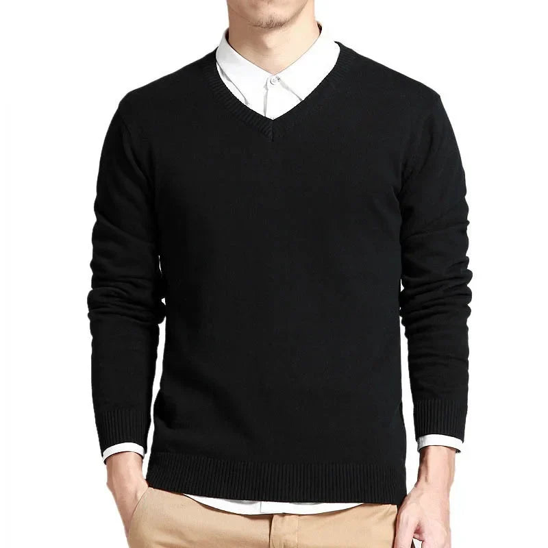 Herren Casual V-Ausschnitt Pullover aus Strick