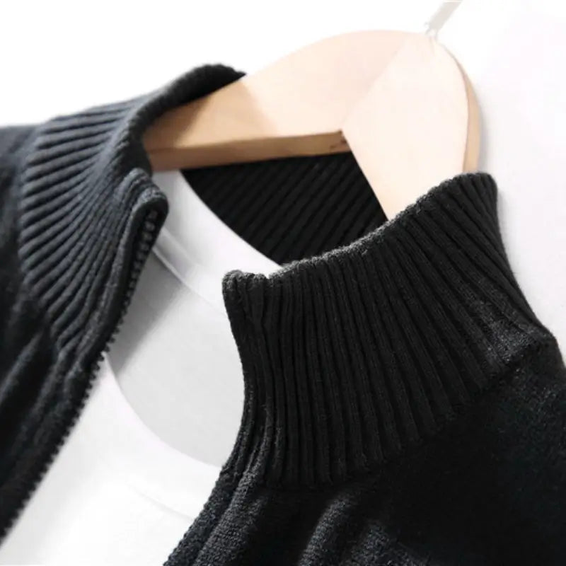 Herren Full-Zip Pullover mit Stehkragen