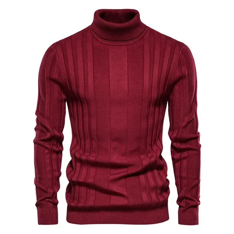 Hochkragen Pullover für Herren mit strukturiertem Schnitt