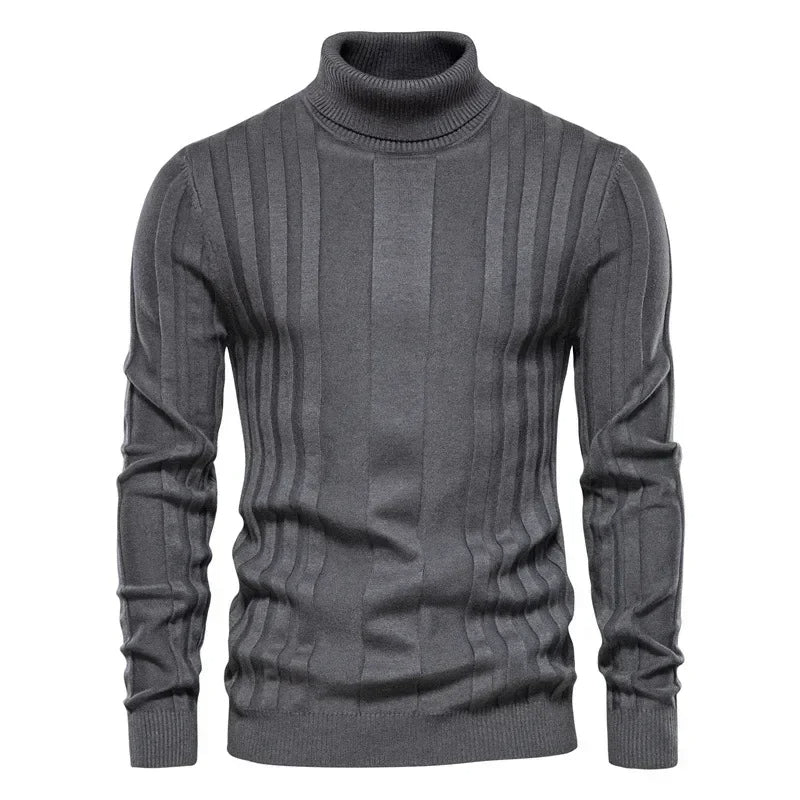 Hochkragen Pullover für Herren mit strukturiertem Schnitt