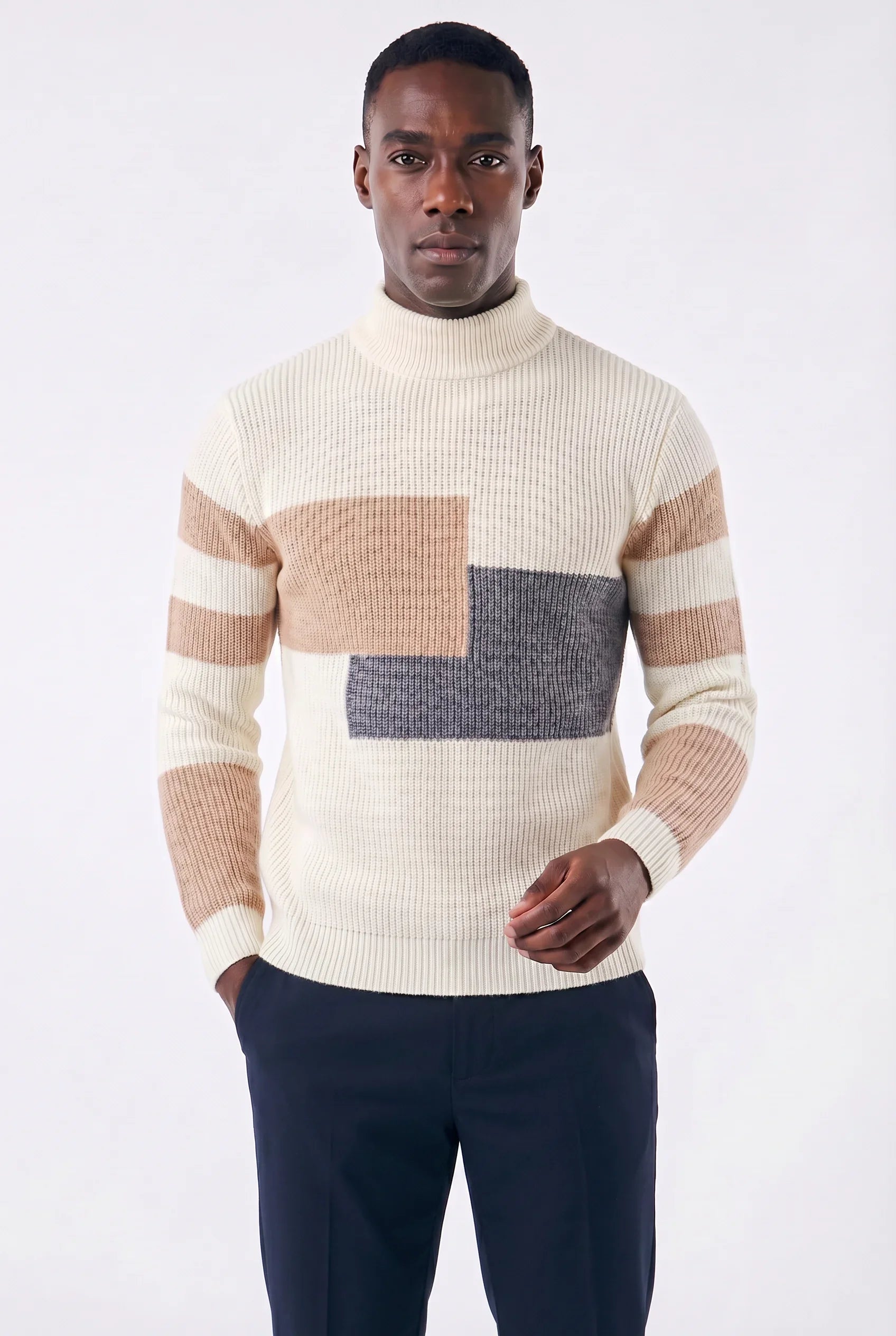 Herren Pullover aus geripptem Strick