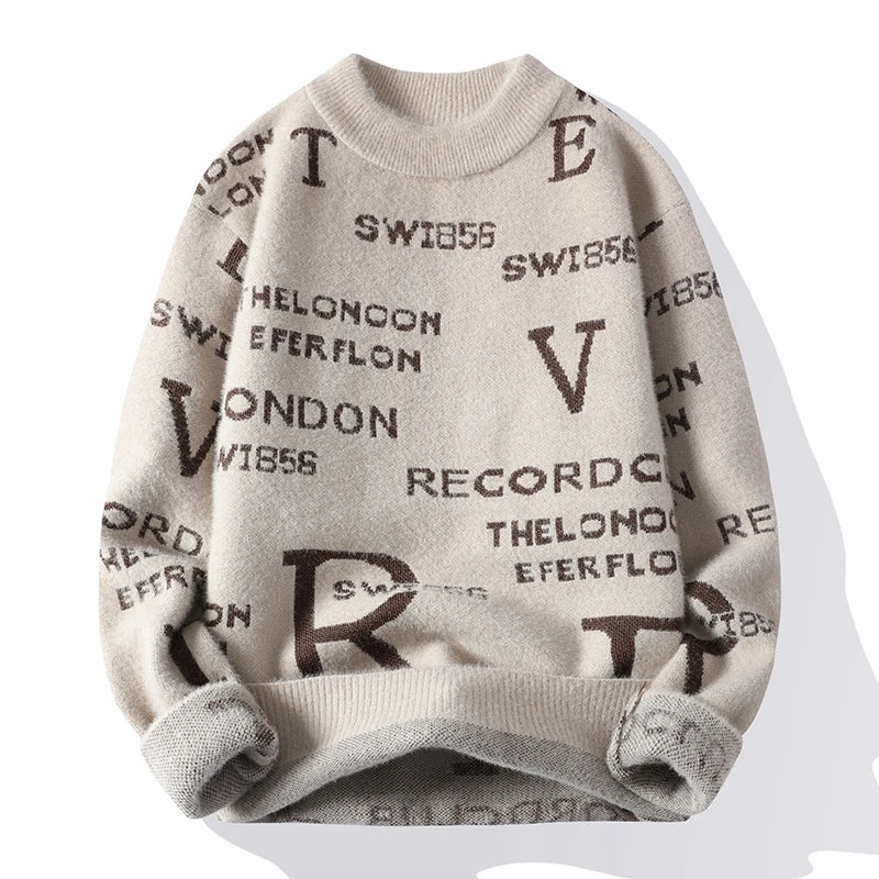 Oversized Herrenpullover mit Mock Neck