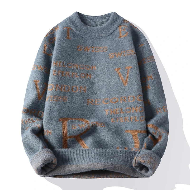 Oversized Herrenpullover mit Mock Neck