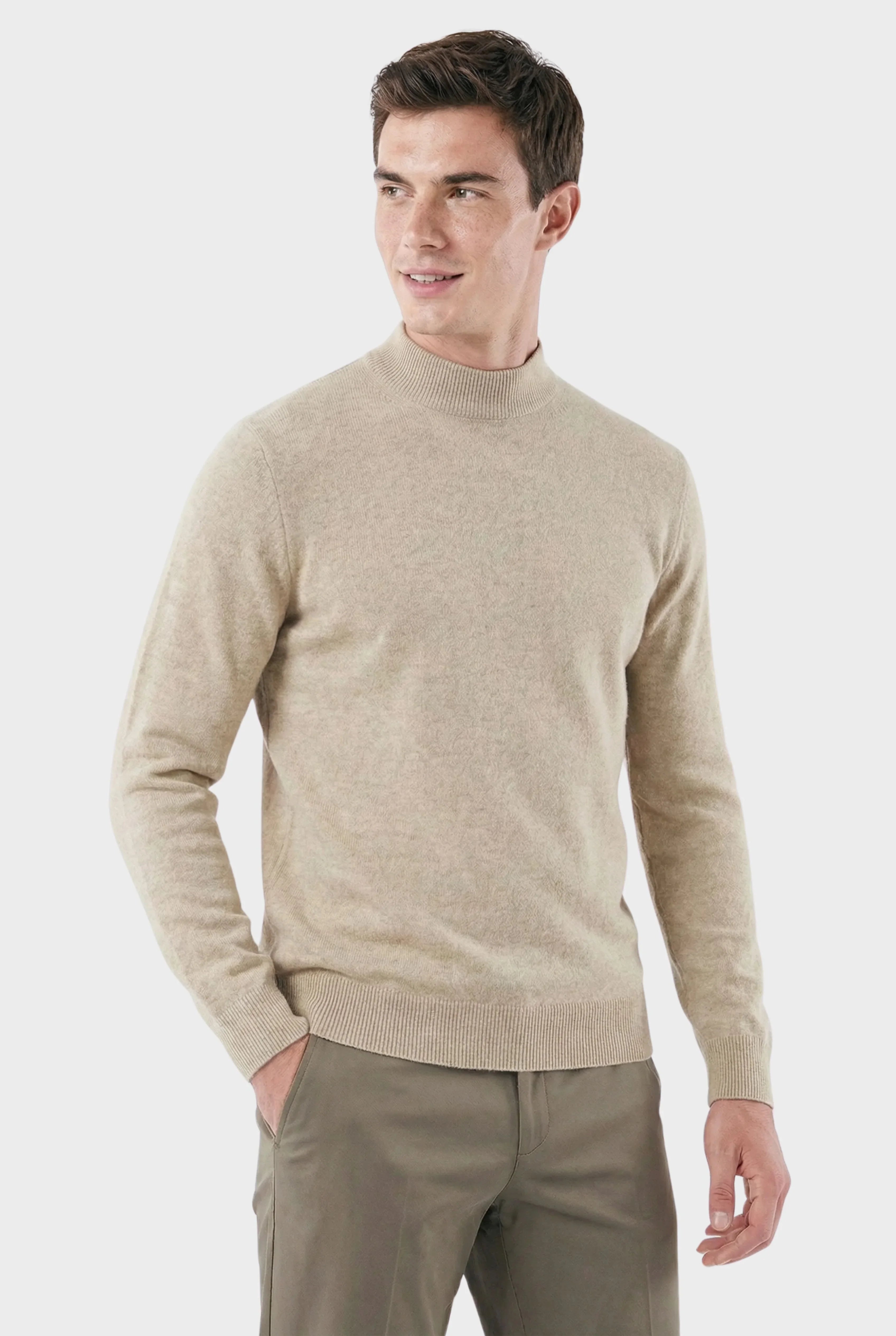 Klassischer Herrenpullover mit Stehkragen