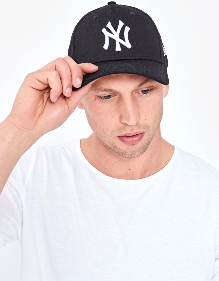 NY Yankees 9FORTY Strapback Cap - Schwarz/Weiß